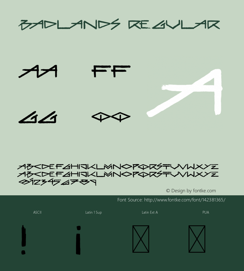 BadlandsRegular Version 1.017;Fontself Maker 3.5.4图片样张