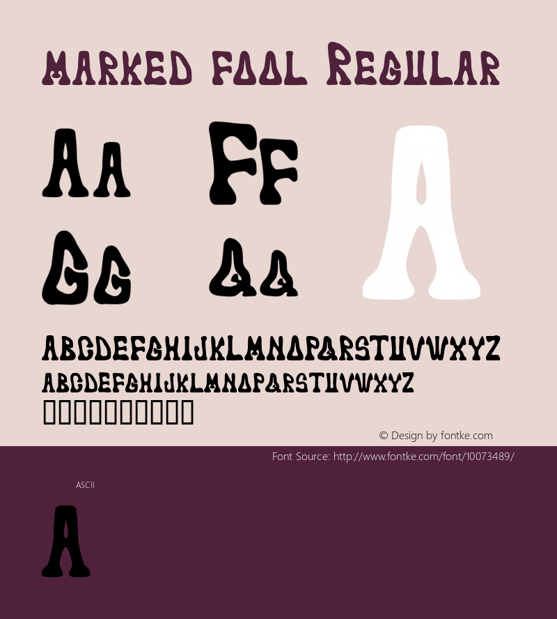 marked fool Regular Macromedia Fontographer 4.1 12/2/00图片样张