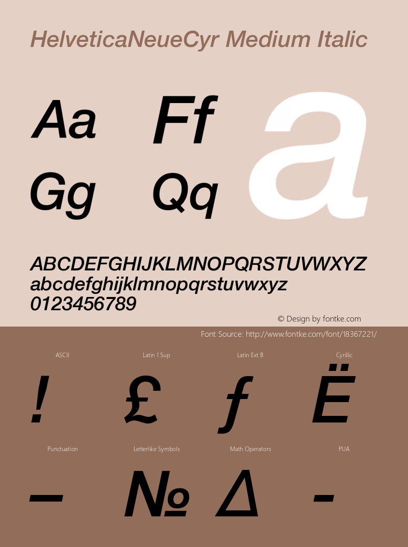 HelveticaNeueCyr Medium Italic 001.000图片样张