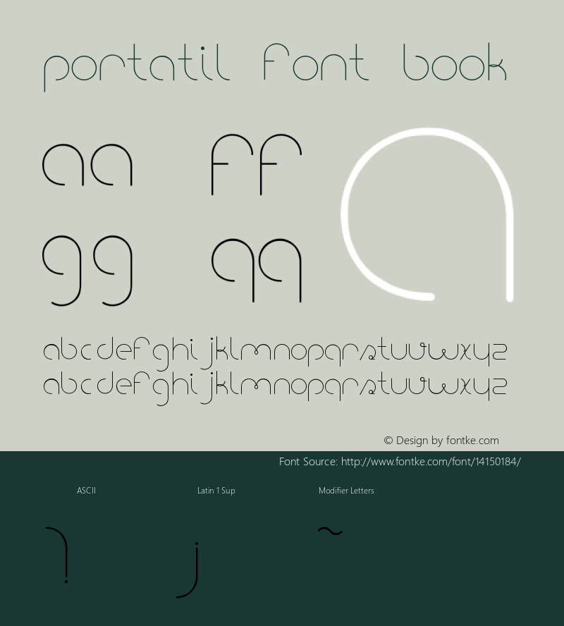 portatil font Book Version 1.000图片样张