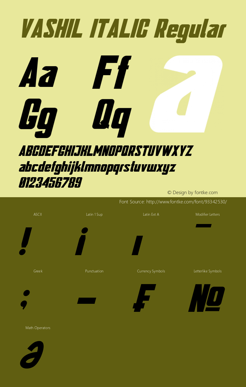 VASHIL ITALIC Version 0.10;January 3, 2021;FontCreator 12.0.0.2525 64-bit图片样张