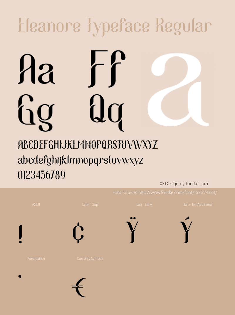 Eleanore Typeface Version 1.007;Fontself Maker 3.5.4图片样张