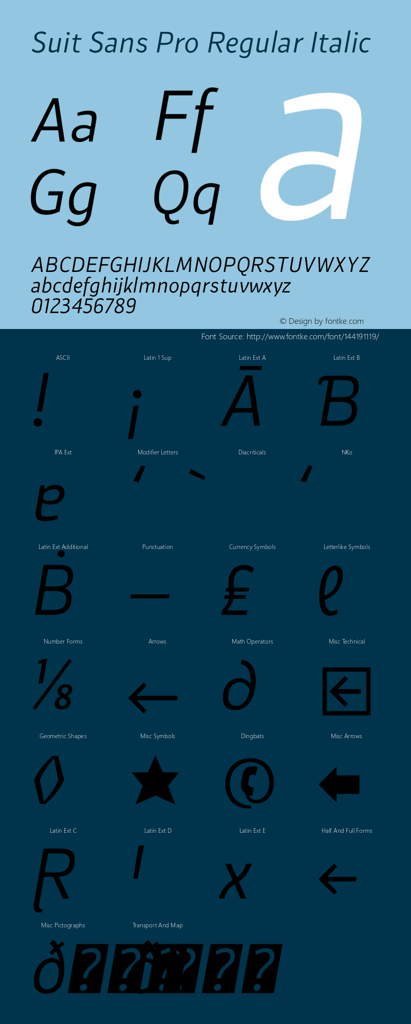 Suit Sans Pro Italic Version 1.000 | wf-rip DC20160330图片样张