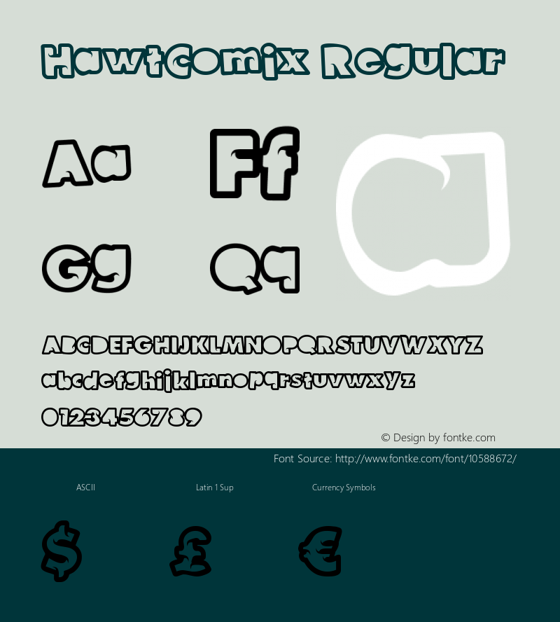 HawtComix Regular Version 1.00 August 12, 2014, initial release图片样张