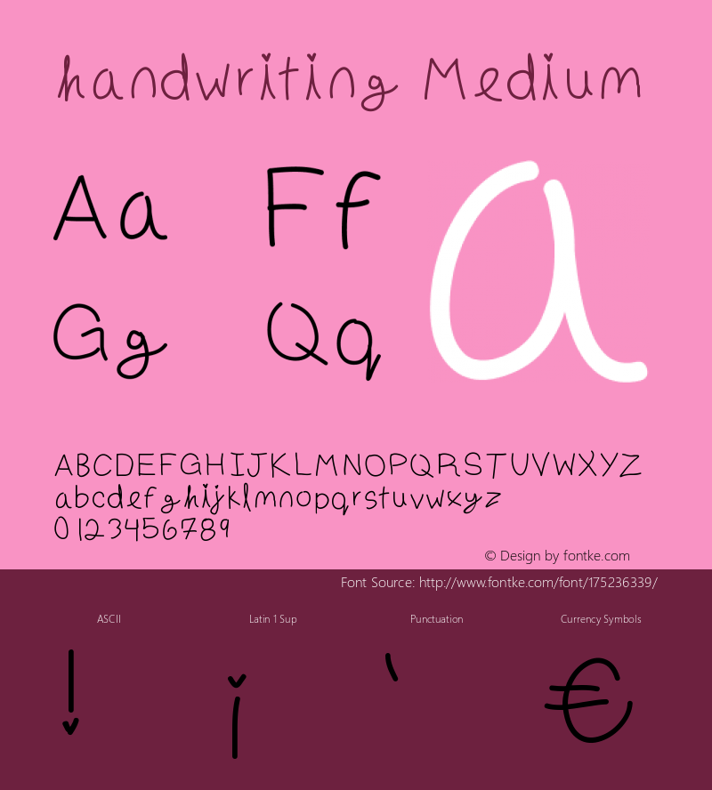 handwriting Version 001.000图片样张