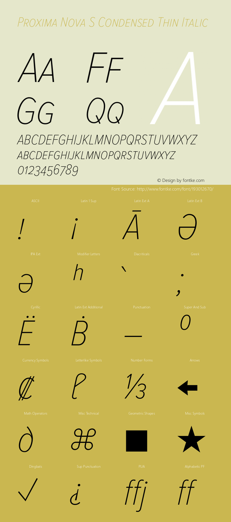Proxima Nova S Cond Thin It Version 3.005;PS 003.005;hotconv 1.0.88;makeotf.lib2.5.64775图片样张