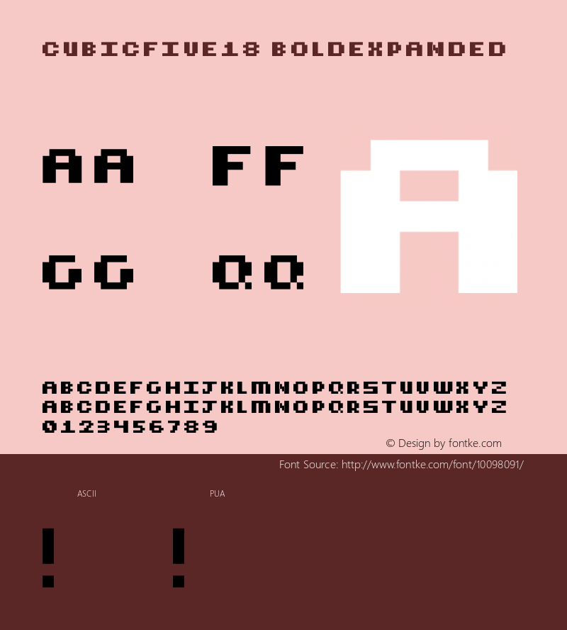 CubicFive18 BoldExpanded Version 2.0; November 20, 2001图片样张