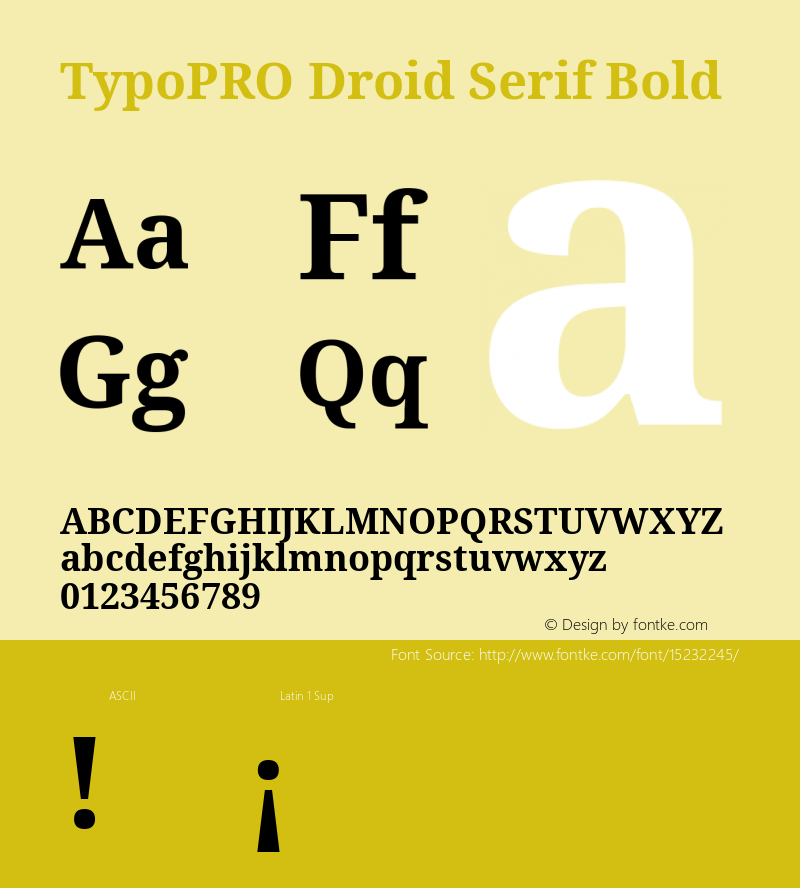 TypoPRO Droid Serif Bold Version 1.03图片样张