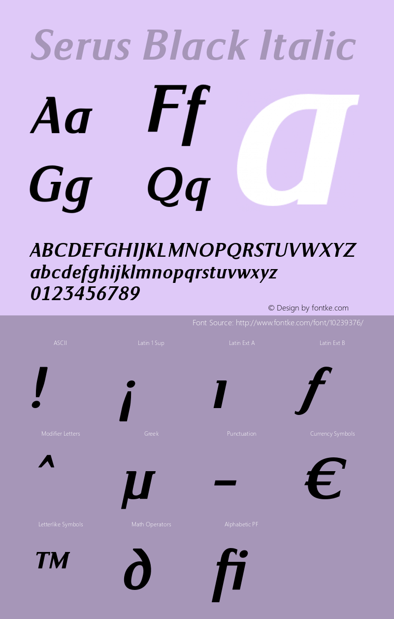 Serus Black Italic OTF 1.0;PS 001.000;Core 116;AOCW 1.0 161图片样张