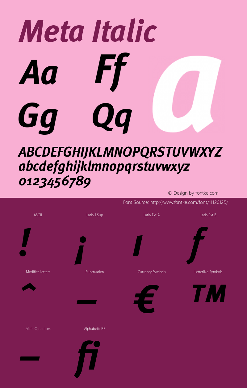 Meta Italic Version 004.301图片样张