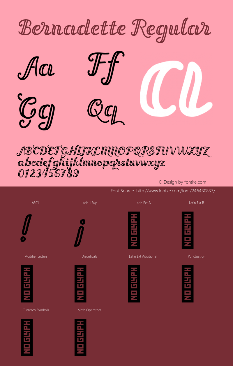 Bernadette Regular Version 1.000;FEAKit 1.0图片样张