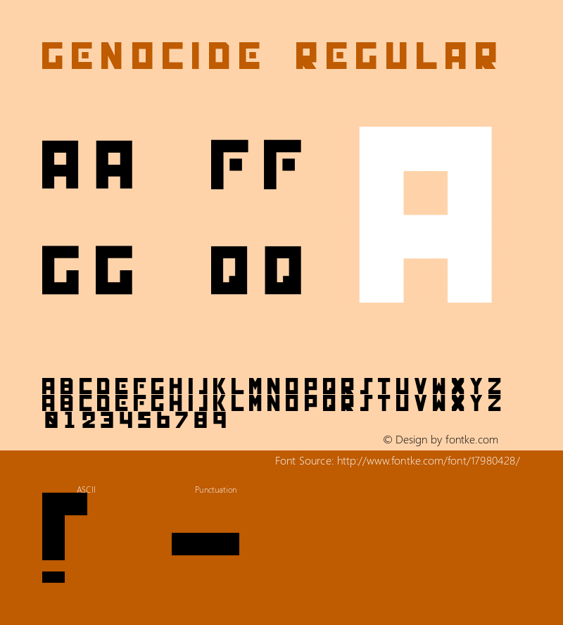 GENOCIDE Regular Macromedia Fontographer 4.1J 01.5.10图片样张