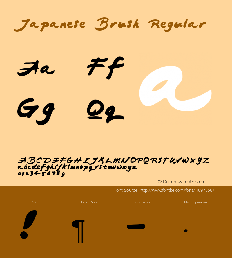 Japanese Brush Regular Macromedia Fontographer 4.1 5/23/96图片样张