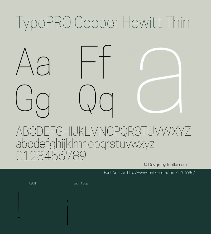 TypoPRO Cooper Hewitt Thin 1.000图片样张