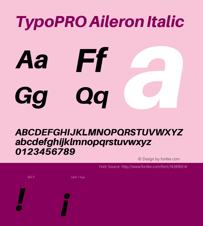 TypoPRO Aileron Italic Version 1.000;PS 001.000;hotconv 1.0.70;makeotf.lib2.5.58329图片样张