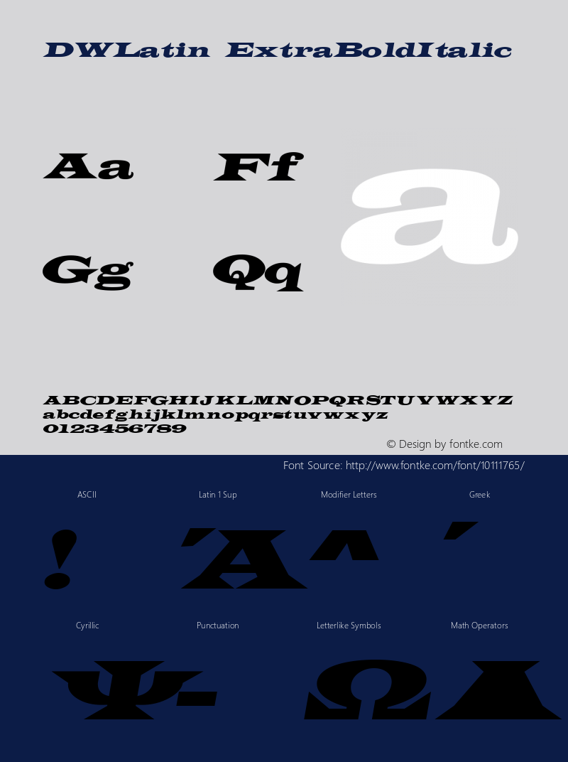 DWLatin ExtraBoldItalic 10/26/2002图片样张