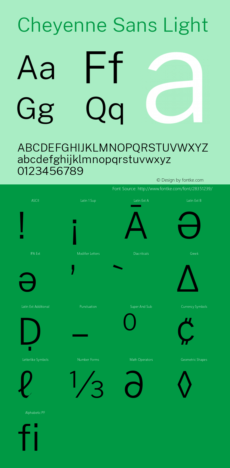 Cheyenne Sans Light Version 1.000; ttfautohint (v1.6)图片样张