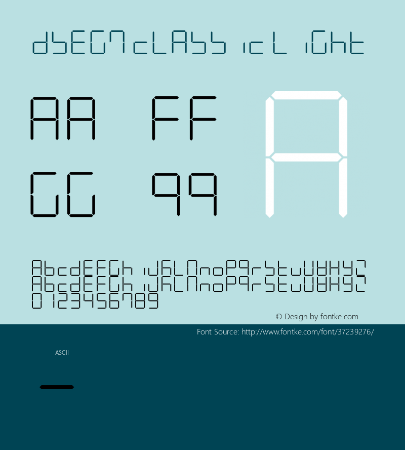 DSEG7 Classic-Light Version 0.3图片样张