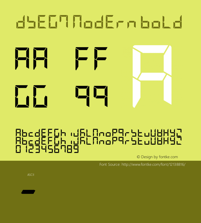 DSEG7 Modern Bold Version 0.2图片样张