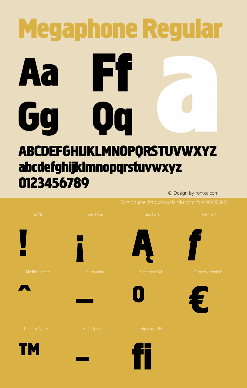 Megaphone Regular Version 1.001;com.myfonts.redrooster.megaphone.bold.wfkit2.3dru图片样张