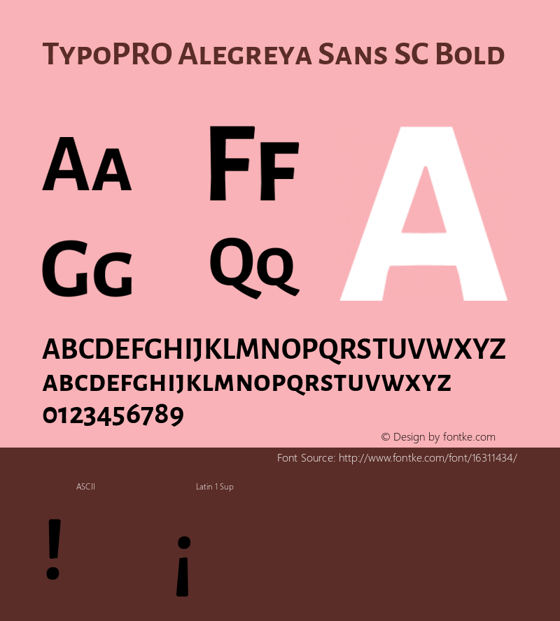 TypoPRO Alegreya Sans SC Bold Version 1.000;PS 001.000;hotconv 1.0.70;makeotf.lib2.5.58329 DEVELOPMENT图片样张