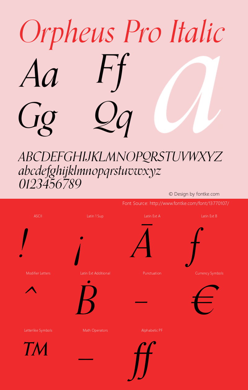 Orpheus Pro Italic Version 1.000图片样张