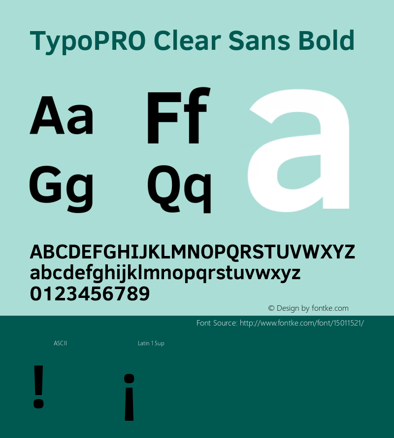 TypoPRO Clear Sans Bold Version 1.00图片样张