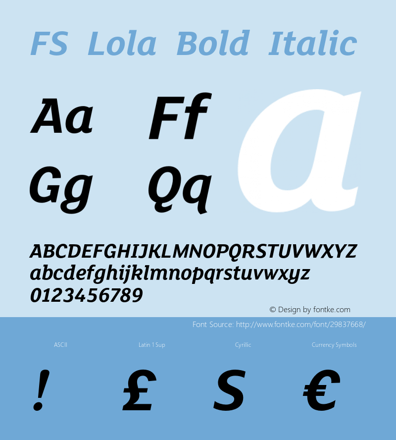 FS Lola Bold Italic 1.0; pdf-x uazero;图片样张