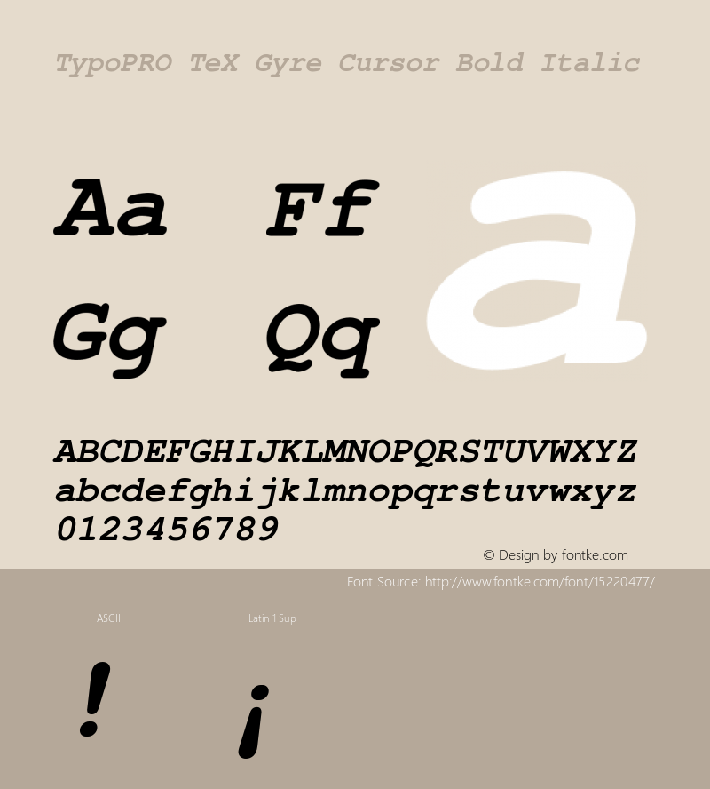 TypoPRO TeX Gyre Cursor Bold Italic Version 2.004;PS 2.004;hotconv 1.0.49;makeotf.lib2.0.14853图片样张