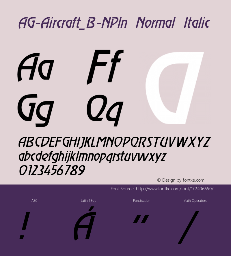 AG-Aircraft_B-NPln Normal Italic 1.0 Sun Oct 16 20:50:06 1994图片样张