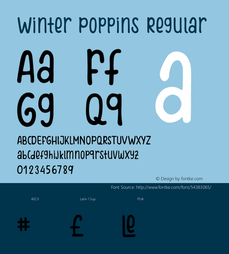 Winter Poppins Version 1.00;December 5, 2019;FontCreator 12.0.0.2546 32-bit图片样张