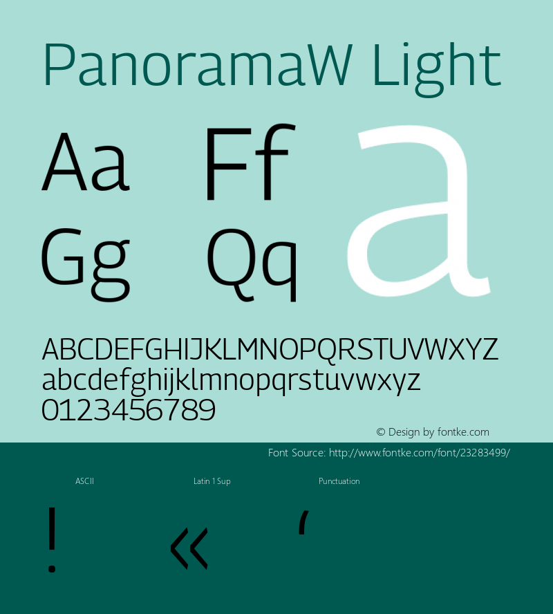 PanoramaW Light Regular Version 1.001;PS 1.1;hotconv 1.0.72;makeotf.lib2.5.5900; ttfautohint (v0.92) -l 8 -r 50 -G 200 -x 14 -w 