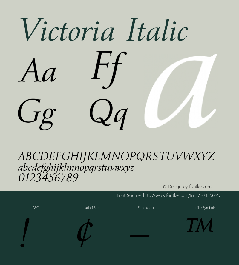 Victoria-Italic Version 1.001图片样张