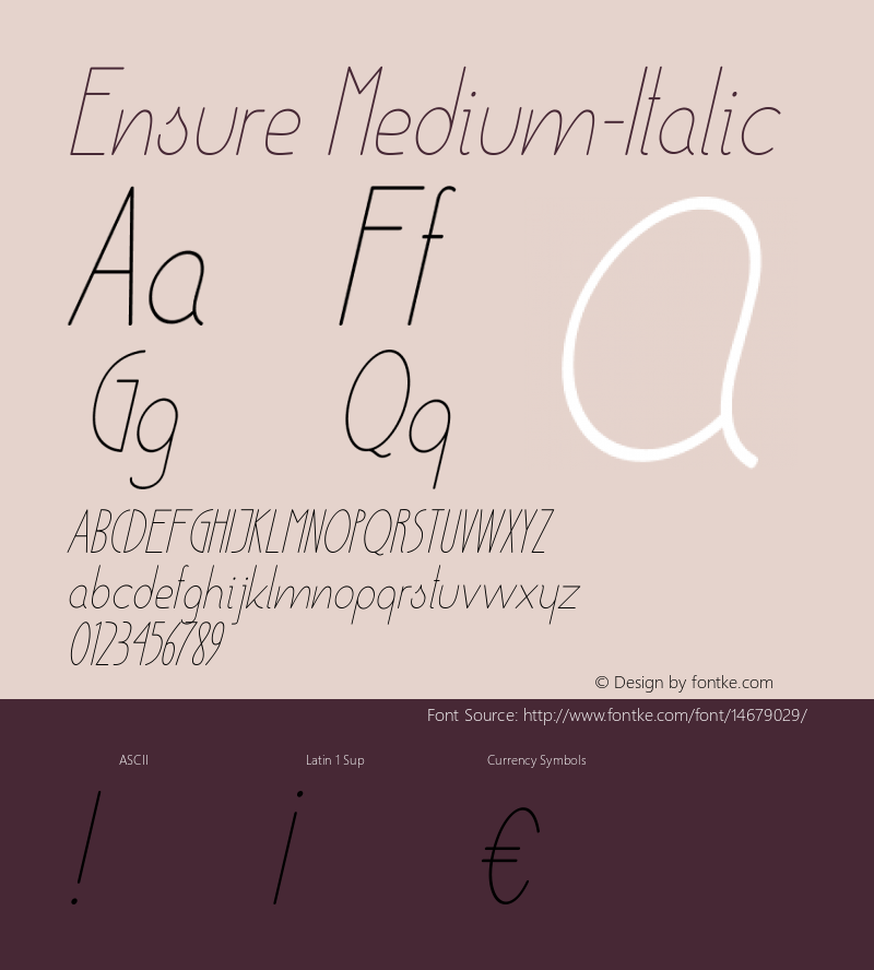 Ensure Medium-Italic Version 001.000图片样张