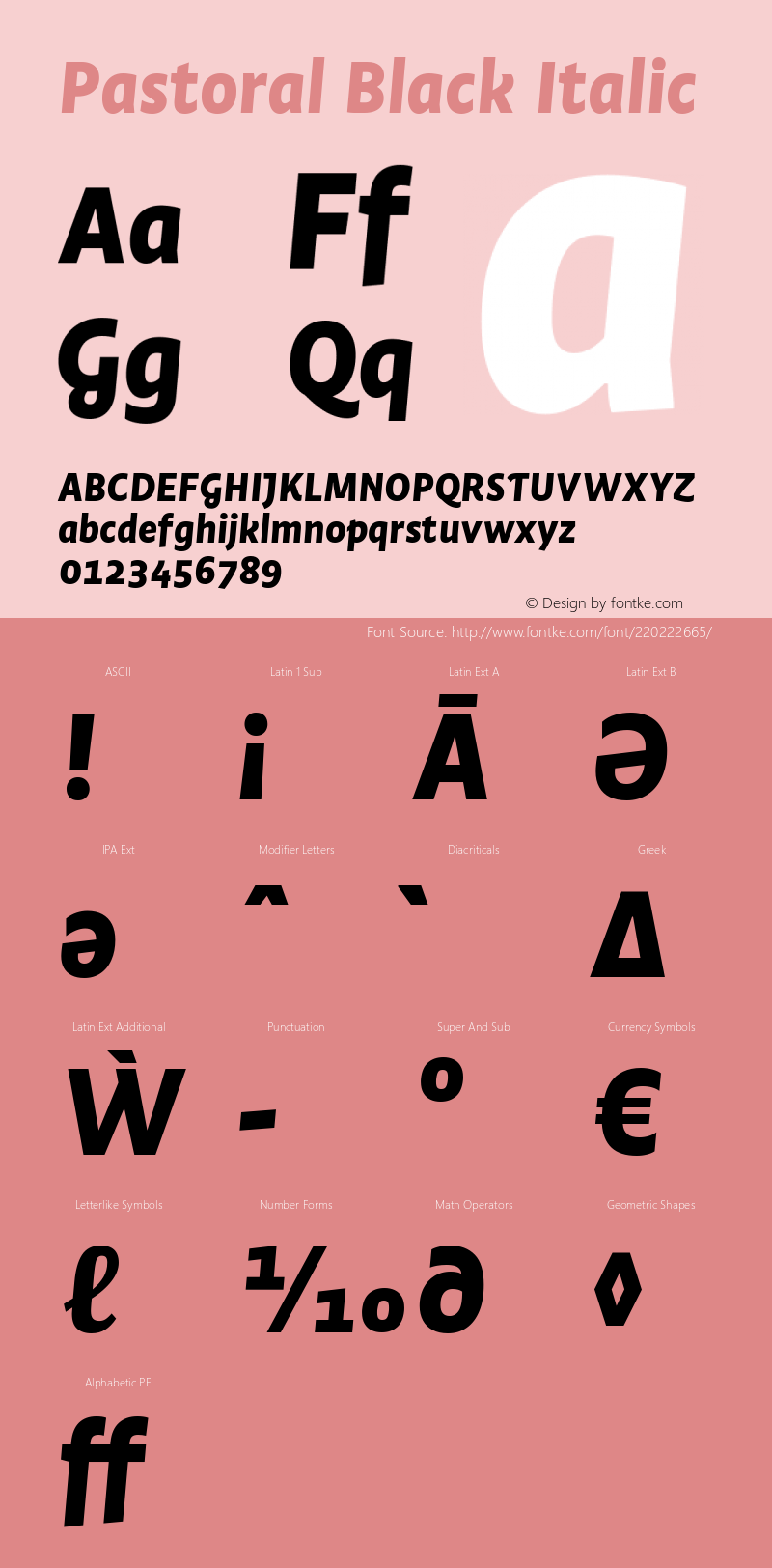 Pastoral Black Italic Version 1.00图片样张