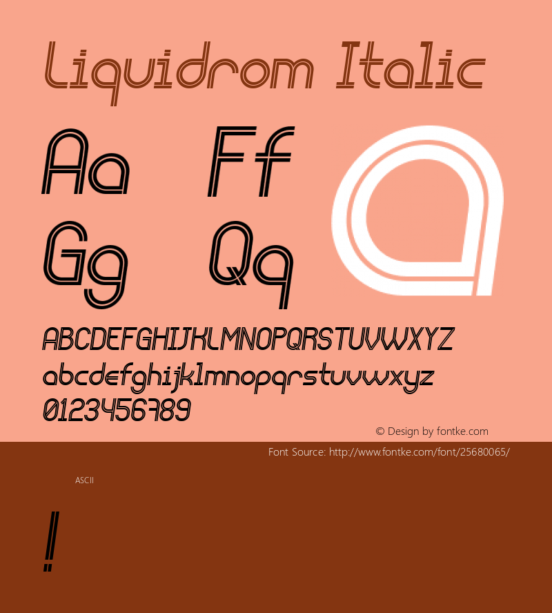 Liquidrom Italic Version 1.000图片样张