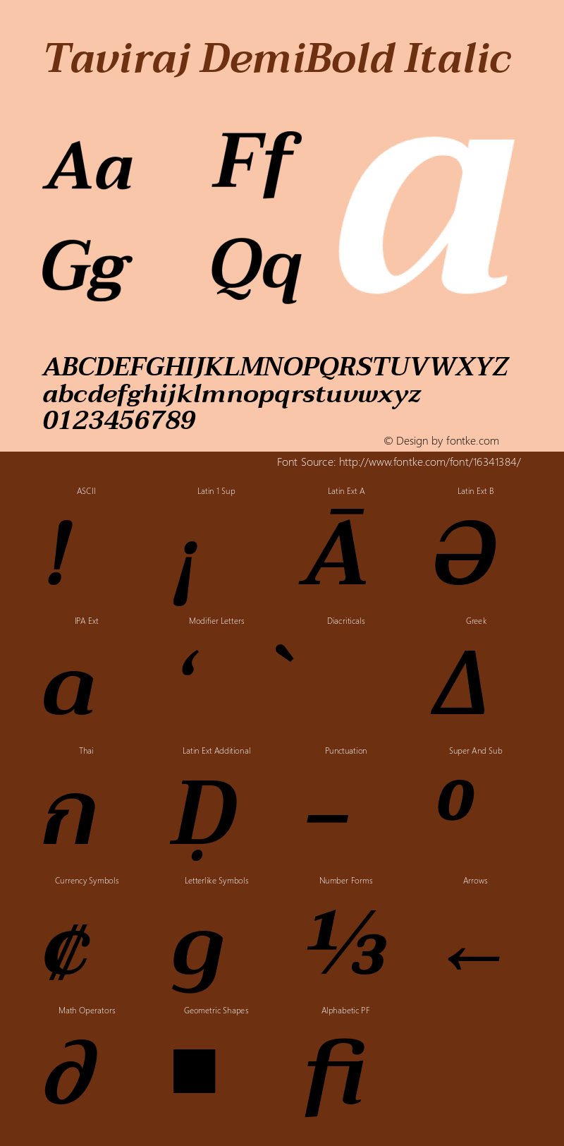 Taviraj DemiBold Italic Version 1.000;PS 001.000;hotconv 1.0.88;makeotf.lib2.5.64775图片样张