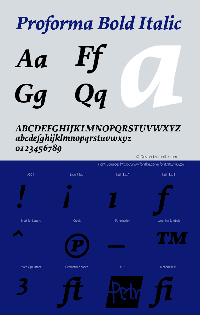 Proforma Bold Italic 001.000图片样张