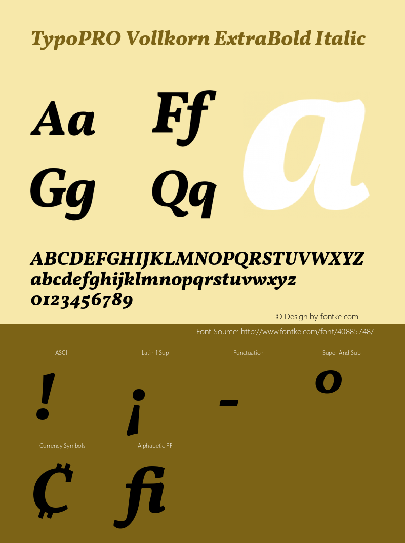 TypoPRO Vollkorn ExtraBold Italic Version 4.105图片样张