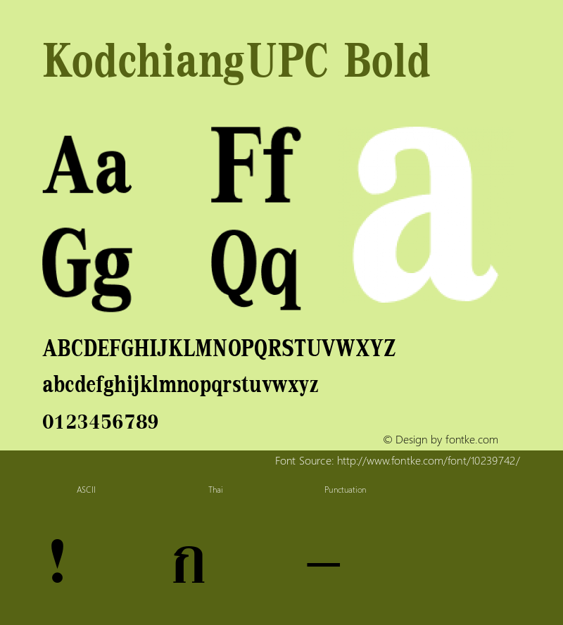 KodchiangUPC Bold Version 2.20图片样张