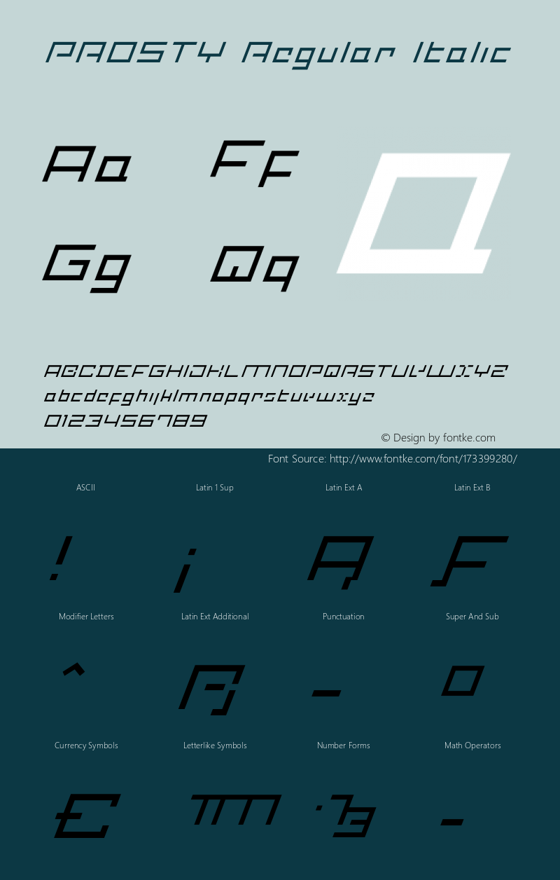 PROSTY Italic Version 001.020.06.26 | wf-rip DC20200725图片样张