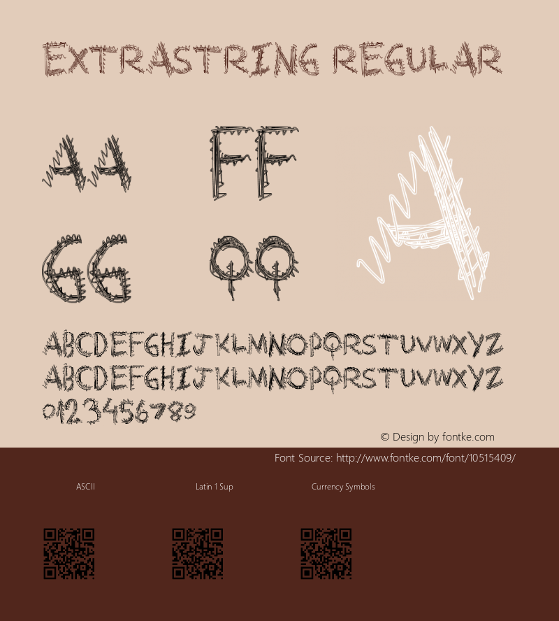 ExtraString Regular Version 1.00 September 9, 2013, initial release图片样张