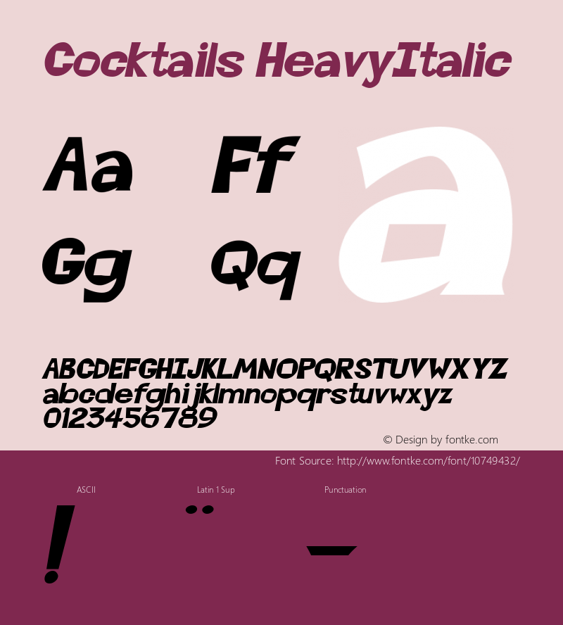 Cocktails HeavyItalic Rev. 003.000图片样张