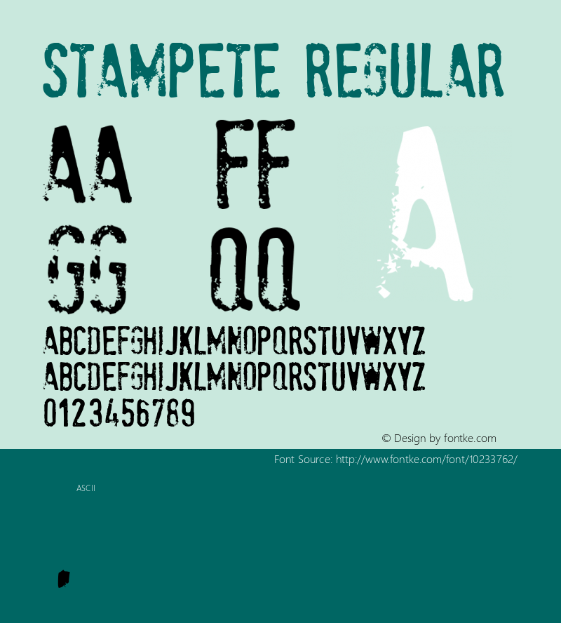 stamPete Regular Macromedia Fontographer 4.1 3-11-2006图片样张