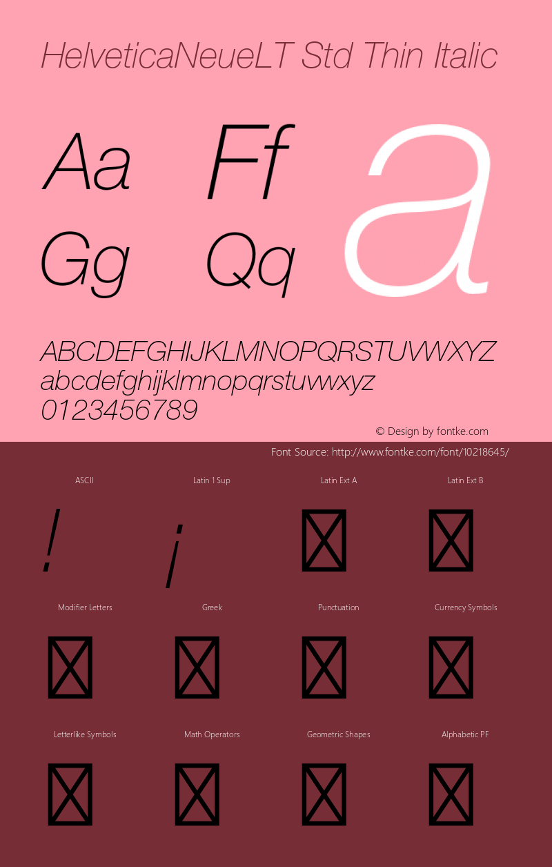 HelveticaNeueLT Std Thin Italic Version 2.035;PS 002.000;hotconv 1.0.51;makeotf.lib2.0.18671图片样张