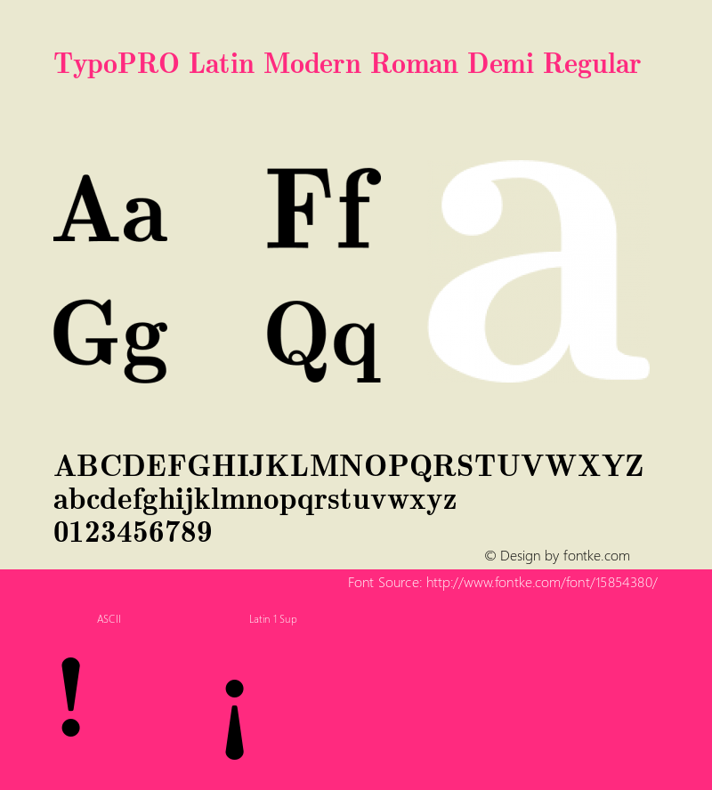 TypoPRO Latin Modern Roman Demi Regular Version 2.004;PS 2.004;hotconv 1.0.49;makeotf.lib2.0.14853图片样张