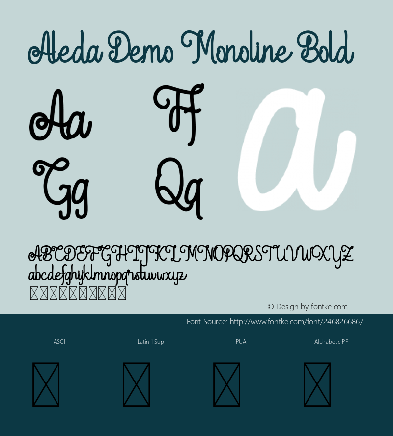 Aleda Demo Monoline Bold Version 1.002;Fontself Maker 3.1.2图片样张