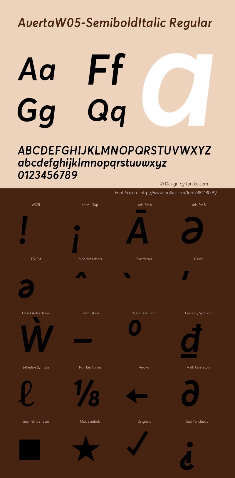 Averta W05 Semibold Italic Version 1.70图片样张