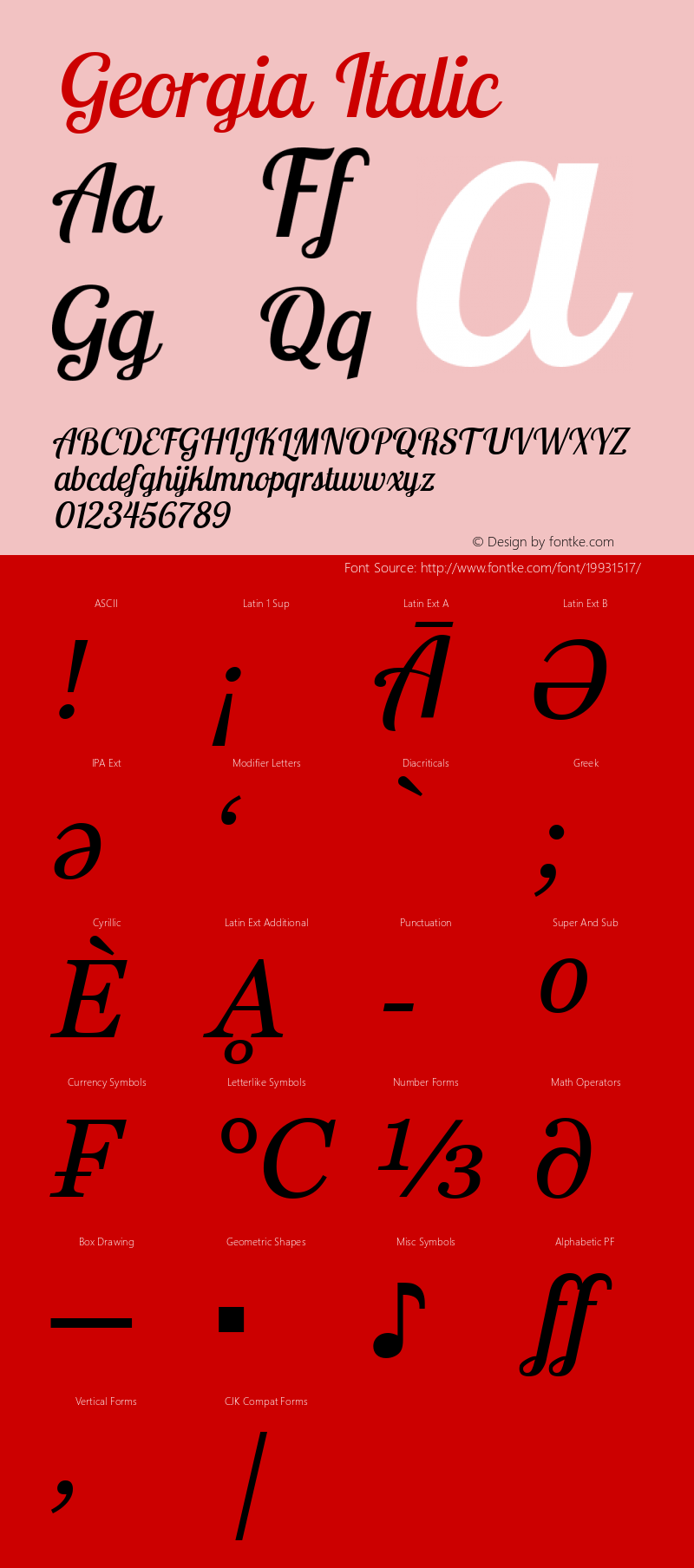 Georgia Italic Version 5.00x-4图片样张