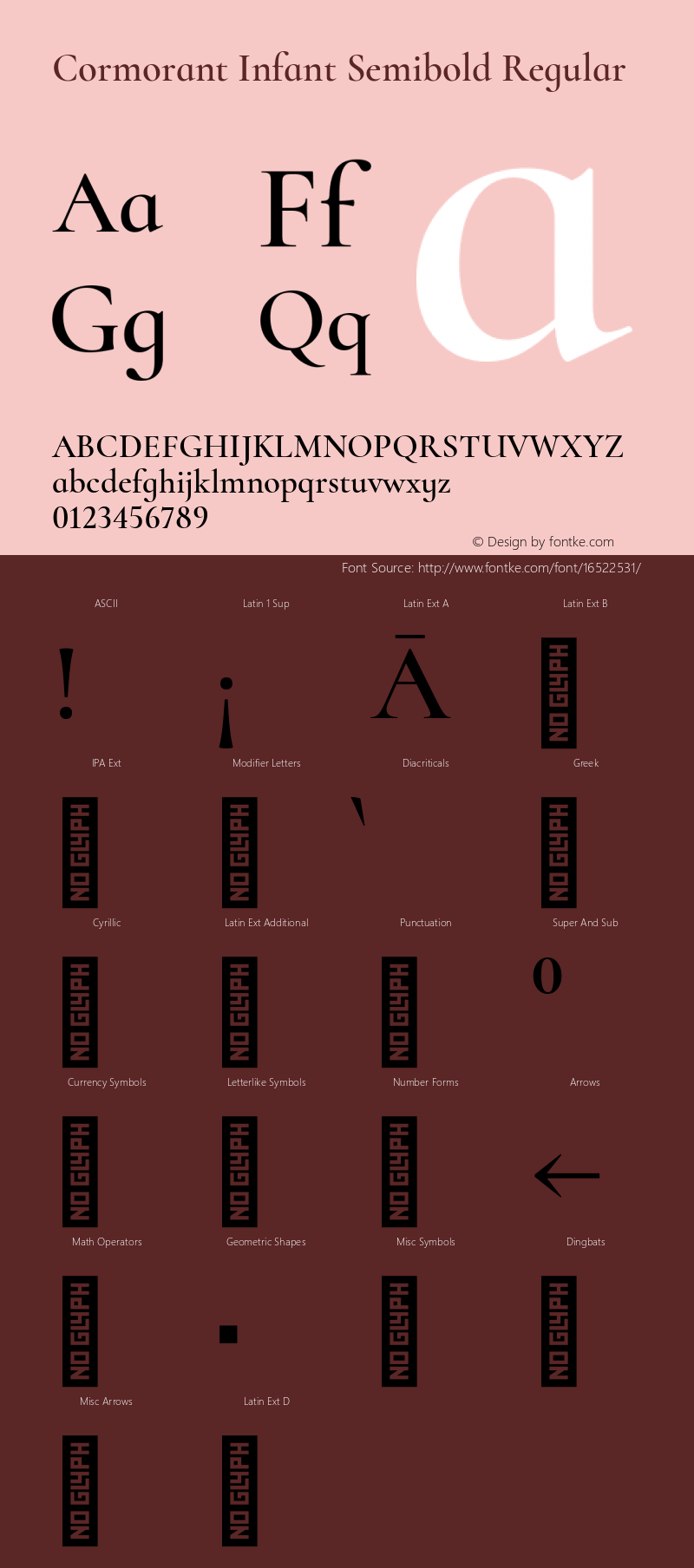 Cormorant Infant Semibold Regular Version 2.004图片样张